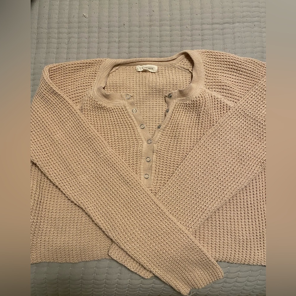 Pacsun LA Hearts Tan Sweater with Buttons
